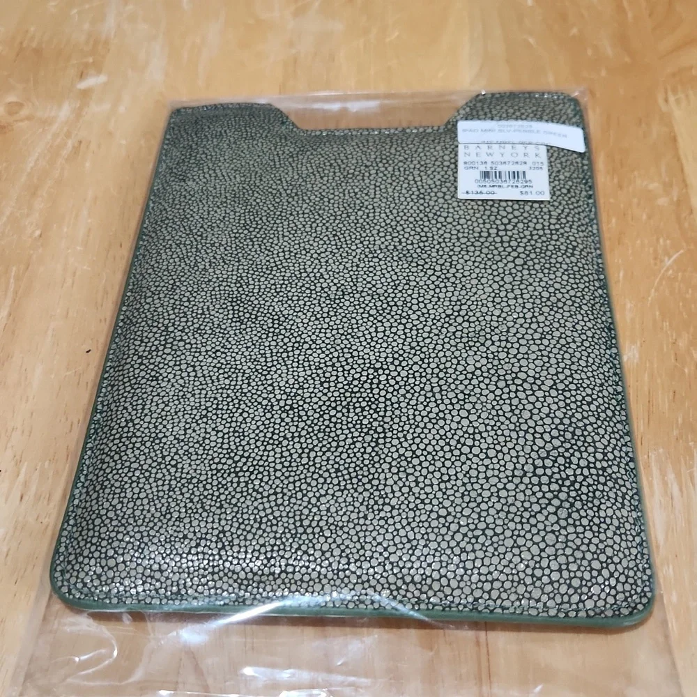 Barneys New York Green Pebble iPad Mini Sleeve